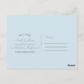 Zilver & Blauw Storybook Prinses Save the Date Briefkaart (Achterkant)