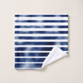 Zilver & blauw Vetgedrukte Strepen Bad Handdoek (Wasdoekje)