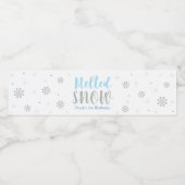 Zilver & Blauw Winter Wonderland Verjaardagsfeest Waterfles Etiket (Enkel label)