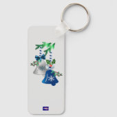 Zilver & Blauwe Bellen Kerst : Sleutelhanger (Achterkant)