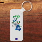 Zilver & Blauwe Bellen Kerst : Sleutelhanger (Achterkant)