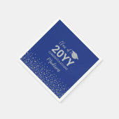 Zilver & Blauwe Confetti Afstudeerfeest Servet (Hoek)