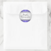 Zilver & Blauwe Diamant Quinceanera Sticker (Tas)