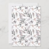 Zilver, Blauwe Grijs, Rusty Brown Winter Wedding Kaart (Achterkant)