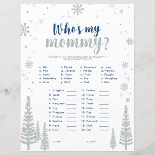 Zilver & Blauwe Winter Wonderland Baby Shower Spel