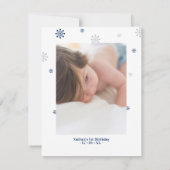 Zilver & Blauwe Winter Wonderland Foto Bedankt (Achterkant)