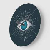 Zilver & Blauwgroen Blauw Mystic Aqua Evil Eye Naz Grote Klok (Hoek)