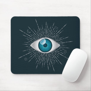 Zilver & Blauwgroen Blauw Mystic Aqua Evil Eye Naz Muismat