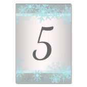 Zilver Blauwgroen Blauw Sneeuwvlok Tafelnummer Kaa (Achterkant)