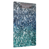 Zilver Blauwgroen blauwe glitter look Klembord (Rechts)