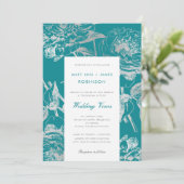 Zilver Blauwgroen Bruiloft Vow Vernieuwing Eenvoud Kaart (Staand voorkant)