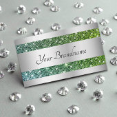 Zilver Blauwgroen gradiënteffect Glitter Spark Sta Visitekaartje