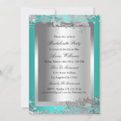 Zilver Blauwgroen Masker & Jewel Lace Bachelorette Kaart (Achterkant)