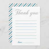 Zilver & Blauwgroen | Modern jongensfeestje bedank Bedankkaart (Voorkant / Achterkant)