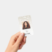 ZILVER BLEEK GLITTER WERKNEMER FOTO BARCODE NAAM BADGE (Handheld)