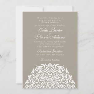 Zilver Bleke Taupe Whimsical Bloemrijke Mandala Br Kaart