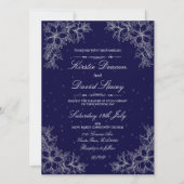Zilver  Bloemen Bruiloft Uitnodiging (Voorkant)