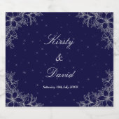 Zilver Bloemen Sparkling Wijnetiket (Enkel label)