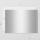 Zilver & Blue Damask Birth Announement Aankondiging (Achterkant)