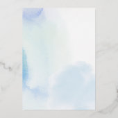 Zilver & Blue Heart 2 2e Boy Birthday Party Folie Uitnodiging (Achterkant)