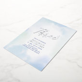 Zilver & Blue Heart 3rd Boy Birthday Party Folie Uitnodiging (Gedraaid)