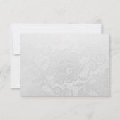 Zilver Blue Navy Lace Vip Weddenschappen Reception Kaart (Achterkant)
