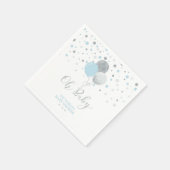 Zilver & Blue Oh Baby Baby shower Servet (Hoek)