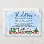 Zilver Blue Santa Claus kerstmis Kaart (Voorkant)