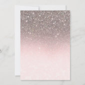 Zilver & Blush Roze Glitter Glans Bruidsfeest Kaart (Achterkant)