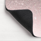 Zilver & Blush Roze Glitter Glans Glam Meisjesacht Muismat (Hoek)