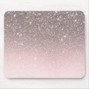 Zilver & Blush Roze Glitter Glans Glam Meisjesacht Muismat