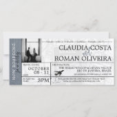 Zilver Brazilië Bruiloft Boarding Pass Uitnodiging (Voorkant)