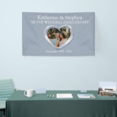 Zilver Bruiloft jubileum hart foto banner (Beurs)