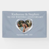 Zilver Bruiloft jubileum hart foto banner (Horizontaal)