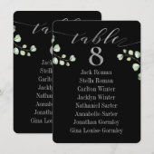 Zilver Calligraphy Zwart Stoelenkaartje Kaart (Voorkant / Achterkant)