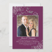 Zilver & Cassis We doen nog steeds huwelijksgeloft Kaart (Voorkant)