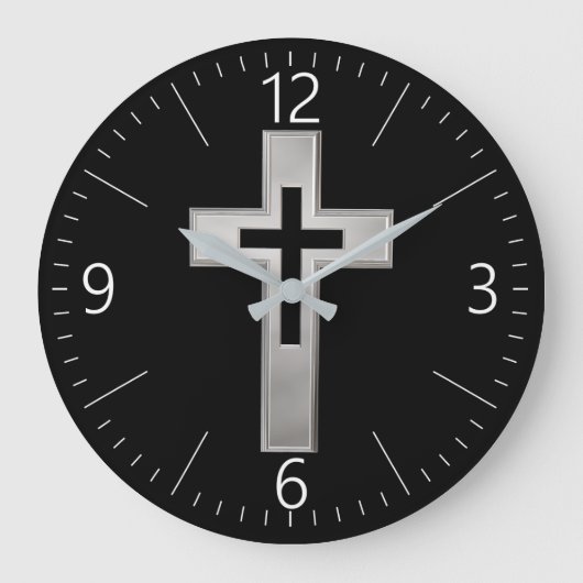 Zilver Christelijk kruis Grote Klok (Voorkant)