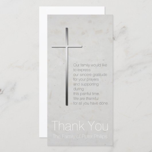 Zilver Christelijke kruissympathie bedankt (Voorkant / Achterkant)