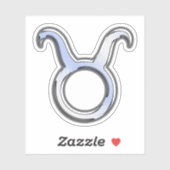 Zilver Chrome als Stier Dierenriemteken Sticker (Vel)