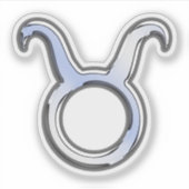 Zilver Chrome als Stier Dierenriemteken Sticker (Voorkant)