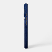 Zilver Chrome Geometrische Giraffe Blauwe Python i iPhone 16 Hoesje (Linkerkant)