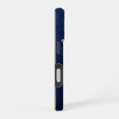 Zilver Chrome Geometrische Giraffe Blauwe Python i iPhone 16 Hoesje (Rechterkant)