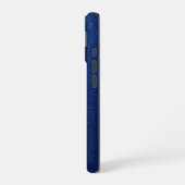 Zilver Chrome Geometrische Neushoorn Blauwe Python iPhone 16 Hoesje (Linkerkant)