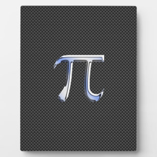 Zilver Chroom als Pi-symbool op Koolstofvezel Fotoplaat