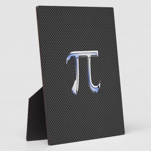 Zilver Chroom als Pi-symbool op Koolstofvezel Fotoplaat (Zijkant)