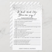 Zilver Confetti Vrijgezellenfeest Game PRINED (Voorkant / Achterkant)