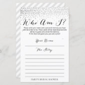 Zilver Confetti Vrijgezellenfeest Game PRINED (Voorkant / Achterkant)