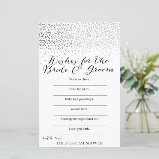 Zilver Confetti Vrijgezellenfeest Game PRINED (Staand voorkant)