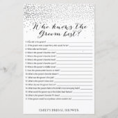 Zilver Confetti Vrijgezellenfeest Game PRINED (Voorkant)