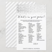 Zilver Confetti Vrijgezellenfeest Game PRINED (Voorkant / Achterkant)